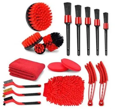 Image de Lot de 18 brosses électriques pour climatisation et ventilateurs, brosses de lavage pour voiture avec poils