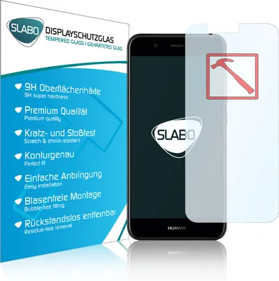 Produktbild von 3 x Slabo PREMIUM Panzerglasfolie für Huawei Nova 2 KLAR "Tempered Glass" 9H (verkleinerte Folien) Schutzglas Schutzfolie Displayglas