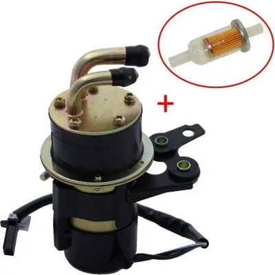 Image de Pompe à essence + filtre Pompe à carburant 12V Entrée 10mm Sortie 8mm coudée