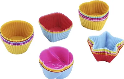 Produktbild von CANDeal 30 kusů silikonových forem na pečení, opakovaně použitelné formy na muffiny, formy na cupcaky, formy na pečení ve tvaru muffinů, 5 forem v různých barvách