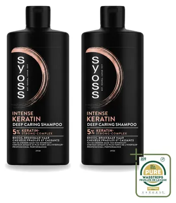 Productafbeelding van 2 x Syoss Keratin Diepverzorgende Shampoo - 440 ml - Voorraadverpakking - 2 stuks