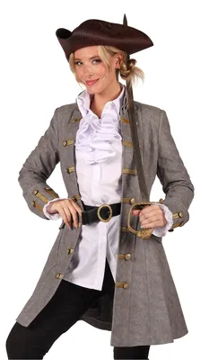 Produktbild von Grauer Piratenmantel für Frauen Größe: S
