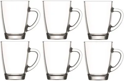 Produktbild von Set mit 6 Teegläsern – Doppelwandig – 300 ml – Spülmaschinenfest – Mit Henkel – Dickwandig – Teetassen