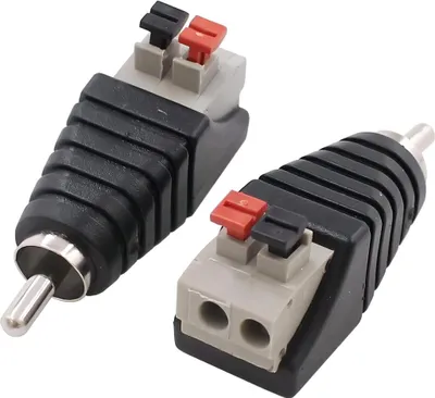 Produktbild von 2 Stück RCA Cinch zu Lautsprecher Kabeladapter | Phono Stecker zu 2 Schraubklemme | Für CCTV Audio Video