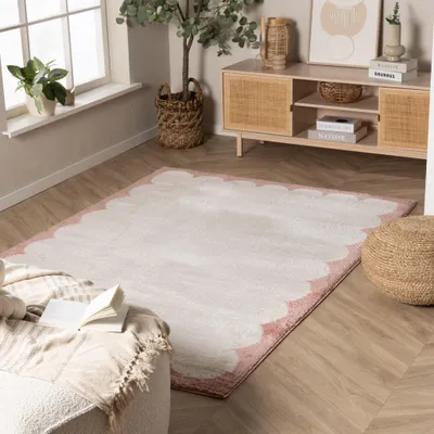 Image de Volero - Tapis lavable – Myrre Rose/Blanc - 80x150 cm