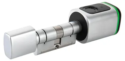 Produktbild von Smarter Schließzylinder - Eurozylinder 60 mm - Fingerabdruck/App/Karte/Schlüssel - IP53 - USB-C Notstrom - Speicher 100 Fingerabdrücke & 100 Karten - Schwarz
