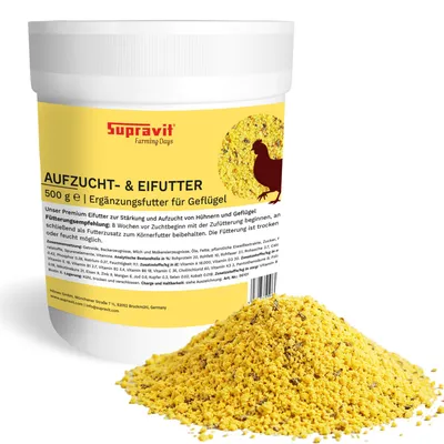 Produktbild von Supravit Aufzucht- & Eifutter für Hühner 500g | natürliches Hühnerfutter | Ergänzungsfutter Kükenfutter | Geflügelfutter mit hohem Proteingehalt