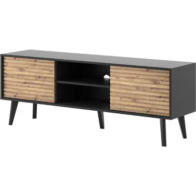 Produktbild von TV Lowboard WOLLOW 01 schwarz / artisan eiche