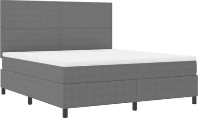 Obrázok produktu pre vidaXL Posteľ s pružinovým jadrom Svetlošedá a biela 180 x 200 cm Manšestr