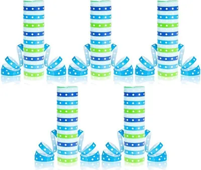 Produktbild von 5 Luftschlangen blau grün Punkte