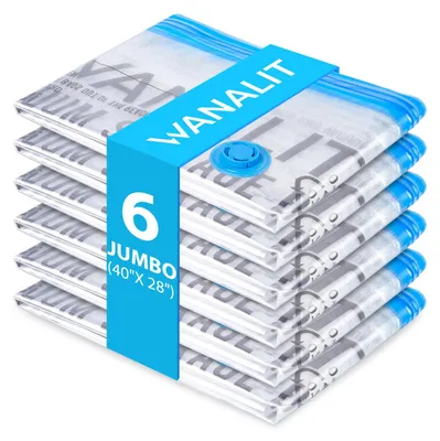 Zdjęcie produktu dla Próżniowe worki do przechowywania 40 x 28 cali, 6 sztuk, do odzieży