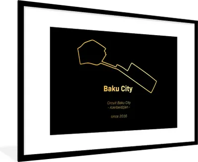Produktbild von MuchoWow® Gerahmtes Poster Baku - Formel 1 - Rennstrecke 90x60 cm - Poster mit Schwarzem Bilderrahmen Wandposter Rahmen Foto Bilder - Wanddekoration - Fotos