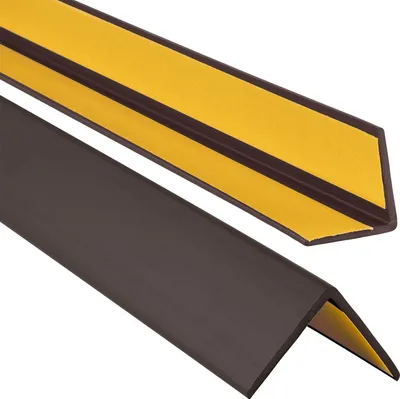 Produktbild von ProfiPVC Winkelprofil Selbstklebend Kunststoffwinkel aus PVC-Gummi, elastischer Kantenschutz, Eckschutzprofil, einfache Montage -35x35mm 1,80m, DunkelBraun