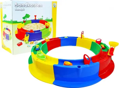 Produktbild von Polesie Wader Sandkasten mit Wasserbahn 136x136x18 cm
