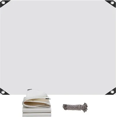 Imagen del producto de Lona para cubrir areneros de 2,8 x 3 metros, con ojales, de 500 g/m² de PVC, impermeable y resistente al desgarro. Lona de alta calidad, versátil para camiones, piscinas, muebles de jardín de madera, color blanco