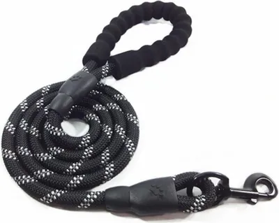 Produktbild von Haustierleine Reflektierende Hundeleine Nylon-Haustierleine Robuste Hundeleine - Schwarz 1,5 m