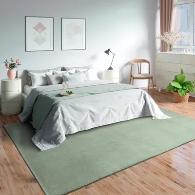 Productafbeelding van Wasbaar vloerkleed, groen, 60x110 cm, geschikt voor de woonkamer