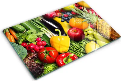 Produktbild von Tulup Glas Herdabdeckplatte - 80x52 cm - Glaskeramikkochfeld-Abdeckung Spritzschutz Glasabdeckplatte - Einteilig - Essen & Getränke - Gemüse und Früchte - Mehrfarbig