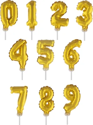 Immagine prodotto di Numero decorazione torta compleanno decorazione color oro 12,7 cm -