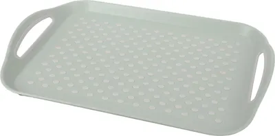 Image de Plateau en plastique Plateau de service Plateau antidérapant Plateau de petit déjeuner Aide au service Plateau multi-usages Plateau de transport , couleur:vert