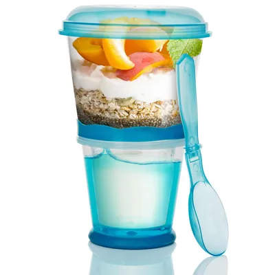 Zdjęcie produktu dla Kubek Muesli 2 Go ze schłodzonym mlekiem - Niebieski