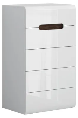 Produktbild von Kommode mit 5 Schubladen Darrel Weiß lackiert und Holz