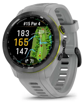 Produktbild von Garmin - 010-02746-11 - Approach® S70 - 42 mm - schwarze Keramiklünette mit pudergrauem Silikonarmband