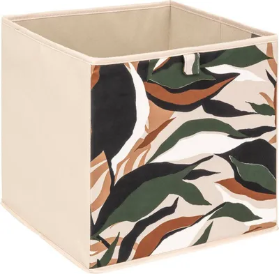 Produktbild von Aufbewahrung Korb Stoff Blatt beige 31x31x31 cm