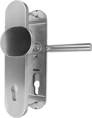 Produktbild von Edelstahl Schutzbeschlag für WOHNUNGSTÜREN Knopf / Drücker (32282)