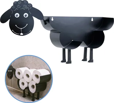 Produktbild von Sanics Reservepapierhalter Freistehend - Toilettenpapierhalter Hängend - Wandhalter - Ersatzrollenhalter Schaf - Rollenhalter Schwarz