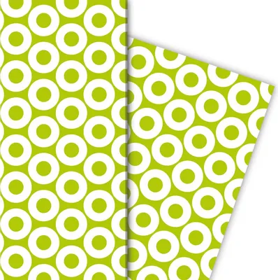 Produktbild von Modernes Geschenkpapier mit Donut Kringeln in grün - G6304, 32 x 48cm