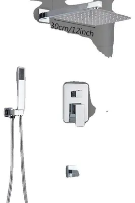 Obrázek produktu pro Sada sprchové baterie, moderní design, duální ovládání, 3 výstupy, průměr 30 cm