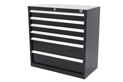 Produktbild von HBM Profi-Werkzeugschrank mit 6 Schubladen, 90 x 45 x 90 cm, schwarz