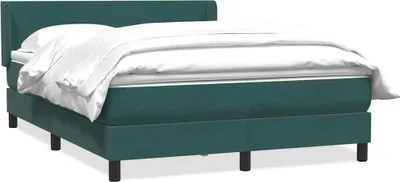 Obrázek produktu pro vidaXL Skříňová postel s matrací tmavě zelená 160x220 cm sametová