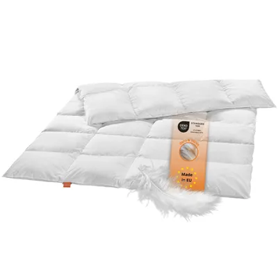 Productafbeelding van warm donzen dekbed, 200 x 200 cm, 90% dons / 10% veren, gewatteerd dekbed, sleepling