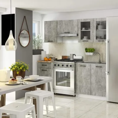 Produktbild von Küchenzeile für Plattenbauwohnungen 180 cm VERMINA - Beton