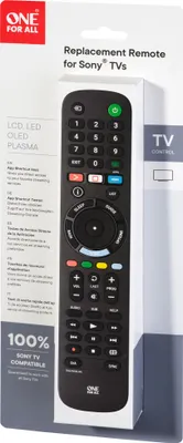 Produktbild von One For All TV Replacement Remotes URC 4912, TV, IR Wireless, Drucktasten, Schwarz