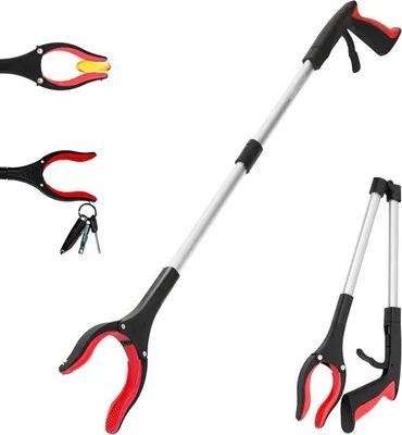 Zdjęcie produktu dla Krótki rączka – składane narzędzie ogrodnicze z magnesem – 83 cm – czerwone