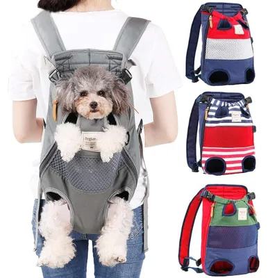 Produktbild von Hunderucksack Hundetragetasche - Bis 10 kg - Mit Öffnungen für die Beine - Canvas - Für Reisen und Spaziergänge