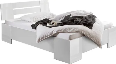 Produktbild von Futonbett LINZ, Bett, weiß / weiß Hochglanz, 140x200