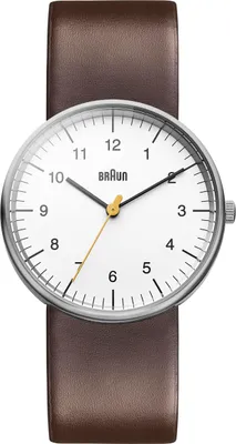 Produktbild von Braun Herren 3-Zeiger Analoge Quarzuhr mit Lederarmband und Edelstahlgehäuse