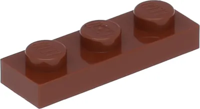 Zdjęcie produktu dla Lego® 1x3 płytka 3623 - 10 sztuk czerwono-brązowy