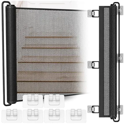 Produktbild von ASATO Ausziehbares Schutzgitter 130 x 78 cm für Kinder und Haustiere, schwarz