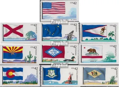 Produktbild von Briefmarken USA 2008 Mi 4381-4390 (kompl.Ausg.) postfrisch Flaggen