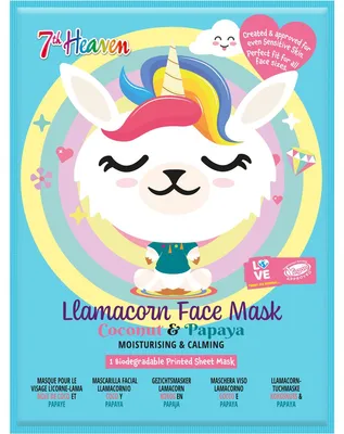 Zdjęcie produktu dla 7th Heaven Lamacorn kokosowa maseczka w płachcie z papają 1 szt