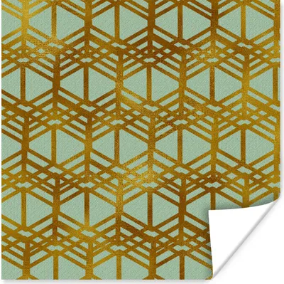 Produktbild von MuchoWow® Poster Muster - Gold - Linie 100x100 cm - Babyzimmer