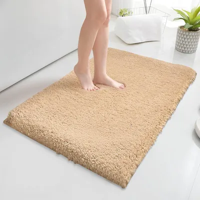 Produktbild von 40x60 cm weiche Mikrofaser-Badezimmerteppiche, rutschfeste Badematte mit wasserabsorbierender, langlebiger und waschbarer Oberfläche, dicke Duschmatte für das Badezimmer