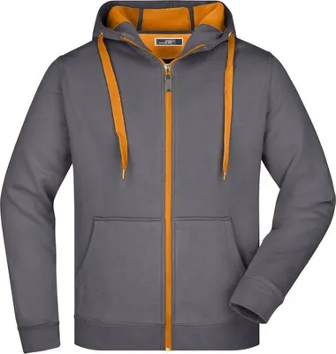 Produktbild von Men's Doubleface Jacket Sportive Jacke mit Kapuze carbon/orange, Gr. S