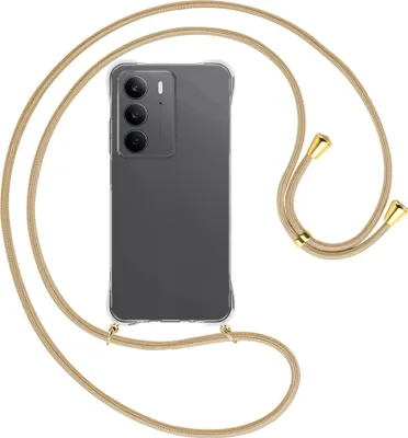 Produktbild von Handykette Backcover-Schutzhülle mit Band (Metall goldfarben) für Realme C75 4G - caramel