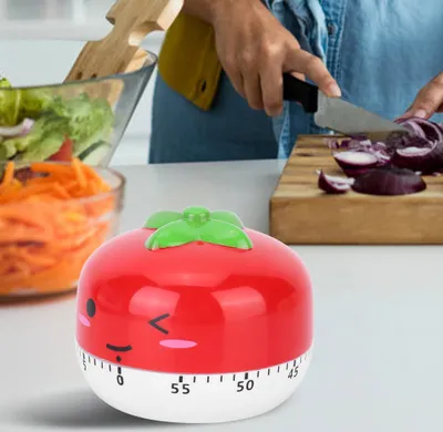 Image de Minuteur manuel de cuisine mécanique Cartoon Alarm Reminder Timepiece Countdown ToolRed